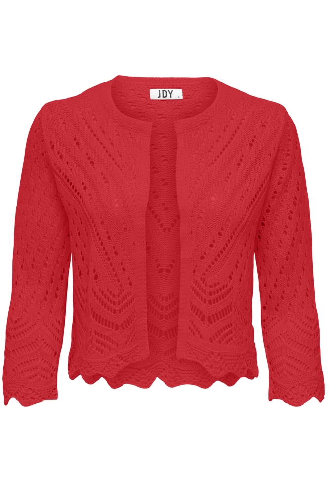 JDYSUN 3/4 CROPPED CARDIGAN KNT NOO 15184486 Mars Red